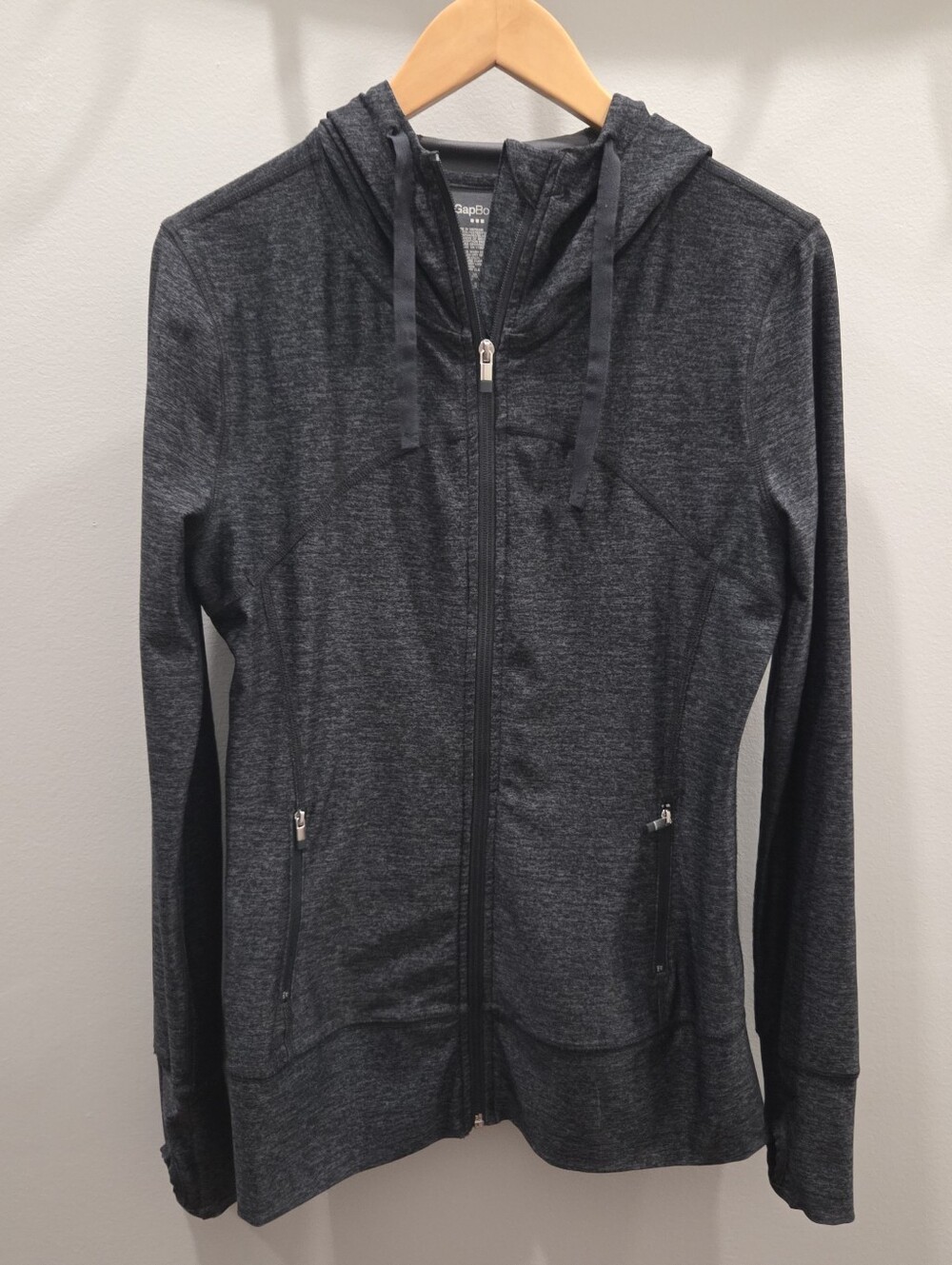 GapBody Dark Heather Gray Zip-Up Hoodie, Women's Medium